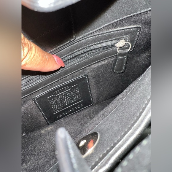 COACH Vintage Black Legacy West Leather And Wool Handbag Hobo Tote Shoulder Bag - Picture 3 of 8